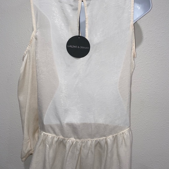 Harlowe & Graham Cold Shoulder Peplum Blouse S - Picture 8 of 8
